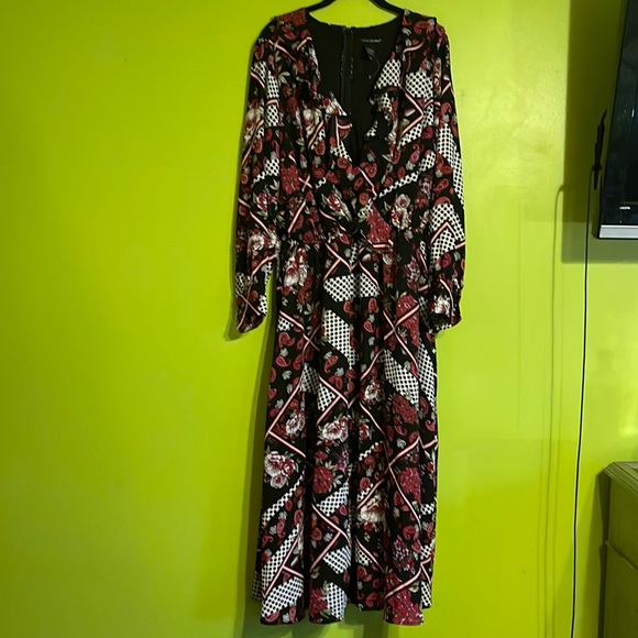 NWOT Ashley Stewart Multicolor/Print Long Sleeve Maxi Dress Size 18/20 - Picture 1 of 7
